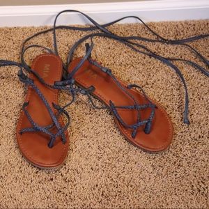 MIA Navy Lace Up Gladiator Sandals